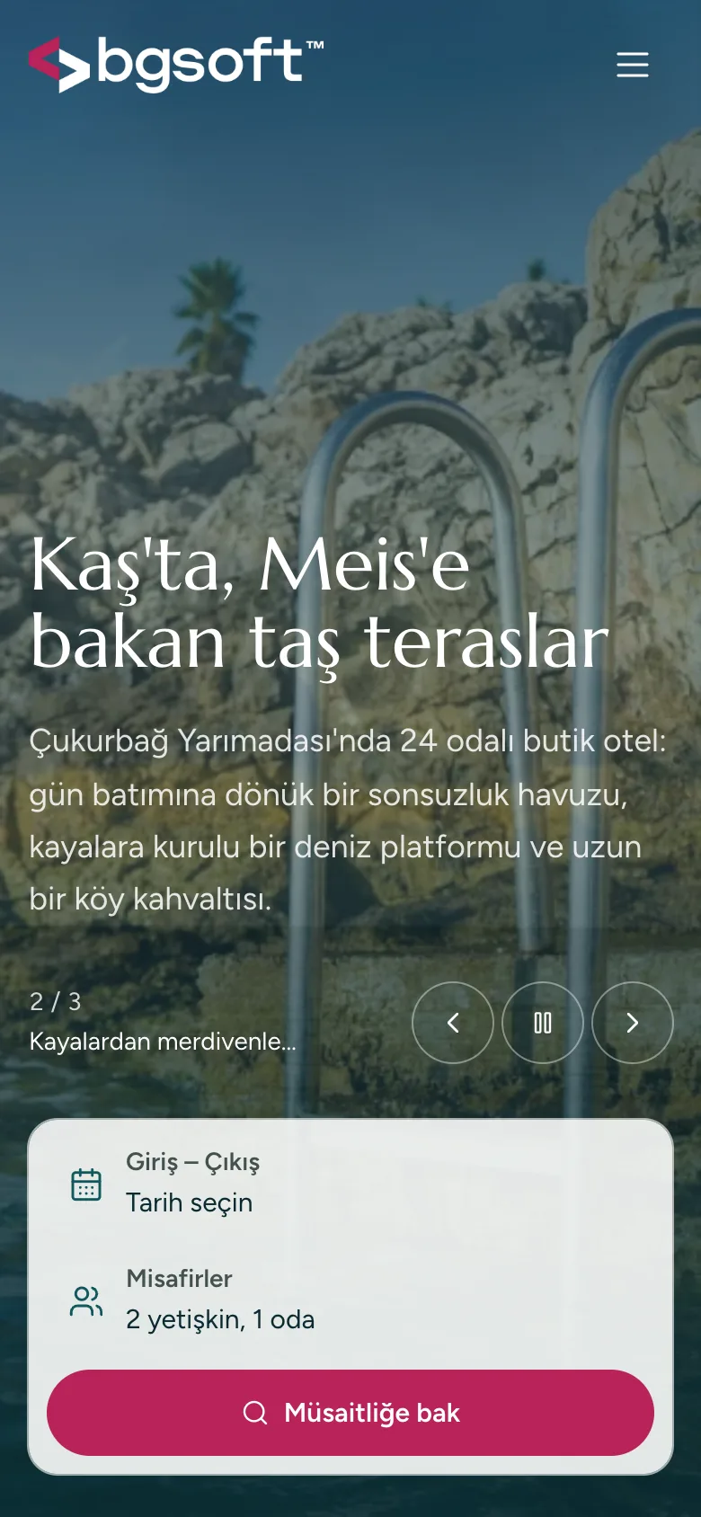 Otel Rezervasyon Yazılımı PRO – Mobil ana sayfa