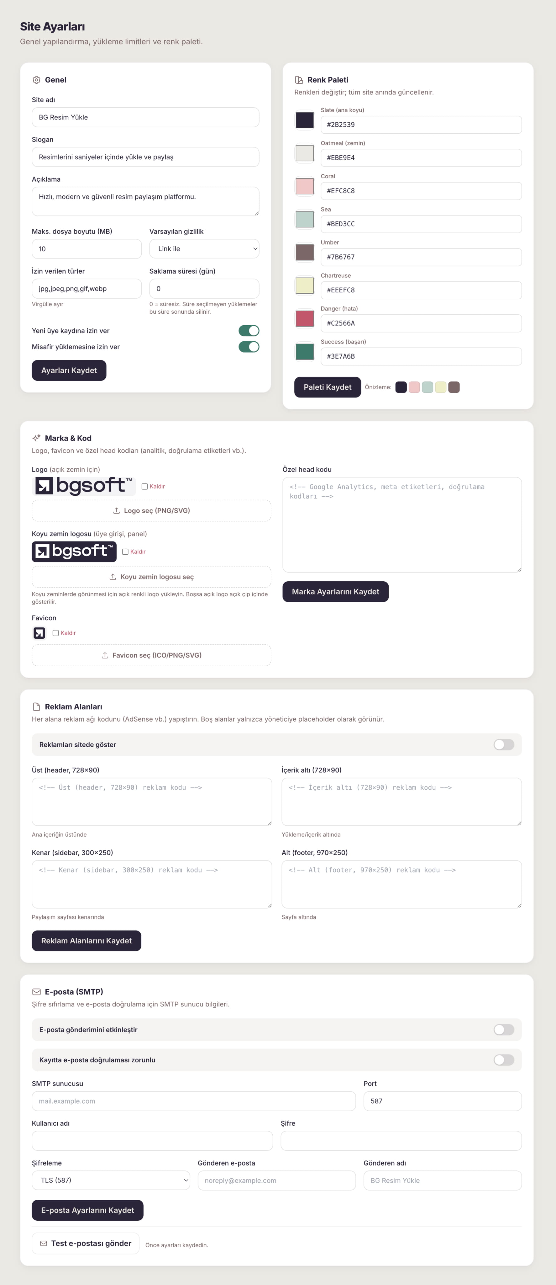 Site Ayarları
